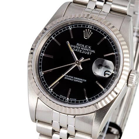 rolex datejust 16234 black|rolex 16234 production years.